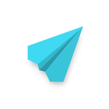 Kağıt uçak ikonu. Uçan kağıt uçak işareti. Vektör çizimi. Seyahat kavramı