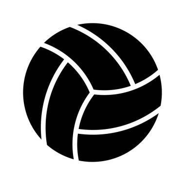 Voleybol ikonu. Vektör çizimi. Voleybol ikonu izole edildi. Siyah voleybol sembolü