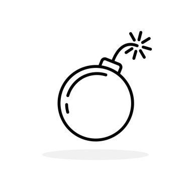Bomb linear icon. Bomb isolated icon. Black sign. Vector illustration.