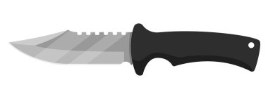 Hunting knife. Cute knife isolated on white background. Vector illustration.
