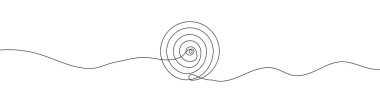 Linear background of target. One continuous line drawing of a target sign. Vector illustration. Linear target icon isolated