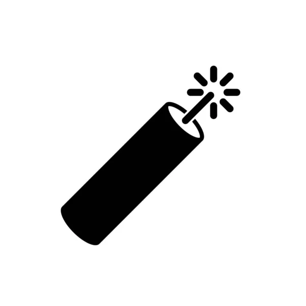 Dynamite Stick Icon Dynamite Isolated Icon Black Sign Vector Illustration — Vettoriale Stock