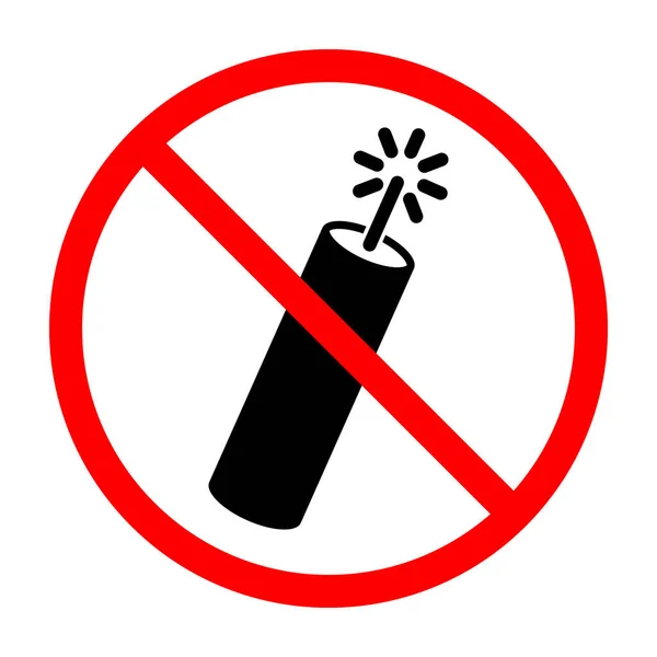 Dynamite Prohibition Sign Firecrackers Ban Sign Explosion Sign Vector Illustration — Stockvector
