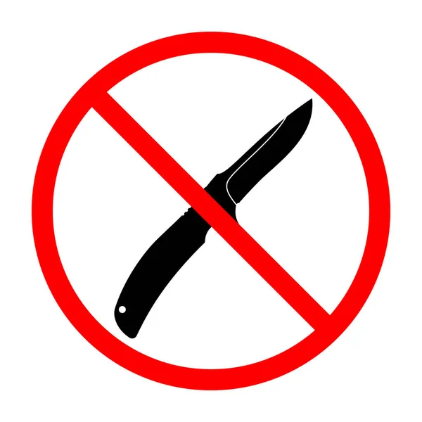 Knife Sign Knife Ban Sign Dangerous Weapon Prohibition Sign Vector — Archivo Imágenes Vectoriales