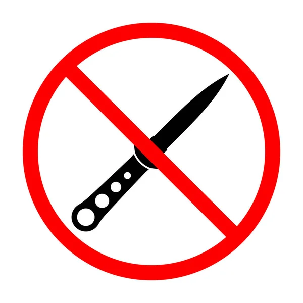 Knife Sign Knife Ban Sign Dangerous Weapon Prohibition Sign Vector — Stockvektor