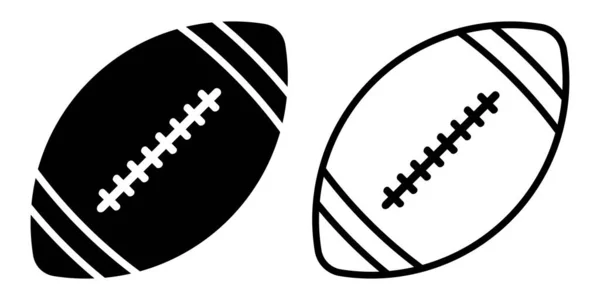 American Football Ball Icon Rugby Ball Isolated Icon Black Football — Stockvektor