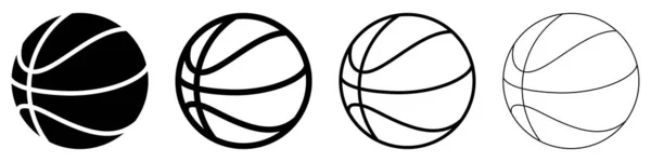 Basketball Ball Icons Set Basketball Ball Isolated Icon Black Basketball — Vetor de Stock