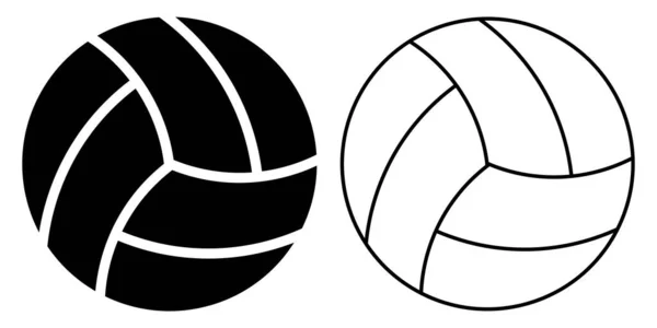 Піктограма Волейбольного Яча Векторні Ілюстрації Набір Ізольованих Піктограм Волейболу Символ — стоковий вектор