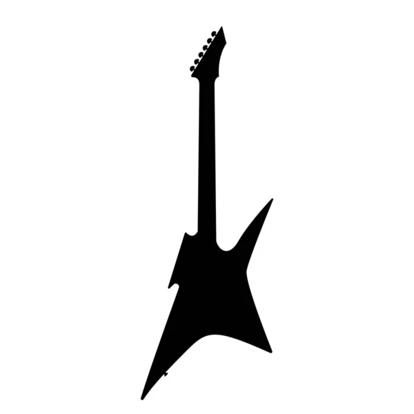 Icono Bajo Eléctrico Guitarra Silueta Negra Guitarra Icono Instrumento Musical — Vector de stock