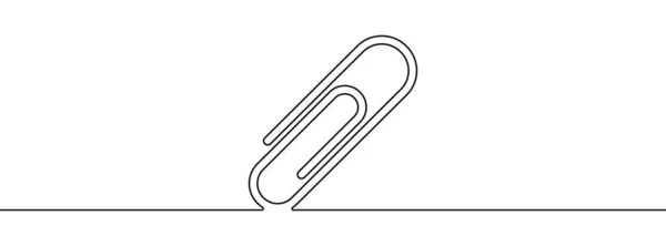 Linear Background Paper Clip One Continuous Line Drawing Paper Clip — Stockvektor