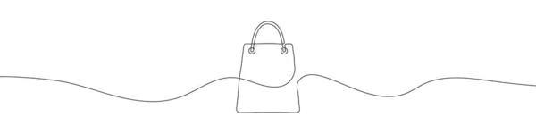 Linear Background Shopping Bag Icon One Continuous Line Drawing Shopping — Stockvektor