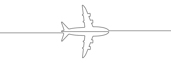 Kontinuierliche Linienzeichnung Des Flugzeug Symbols Lineares Symbol Für Flugzeuge Eine — Stockvektor