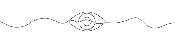 眼の線形背景 人間の目の1つの連続線画 ベクトルイラスト アイコン分離 — ストックベクタ