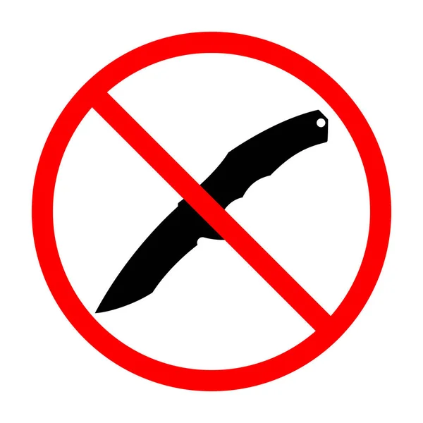 Knife Sign Knife Ban Sign Dangerous Weapon Prohibition Sign Vector — Vetor de Stock