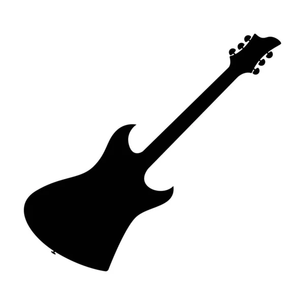 Електричний Бас Гітара Значок Чорний Силует Гітари Піктограма Музичного Інструменту — стоковий вектор