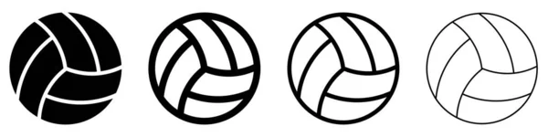 Volleyball Ball Icon Vector Illustration Set Isolated Volleyball Ball Icons — Stock Vector