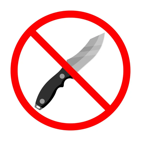 Knife Ban Sign Knife Forbidden Dangerous Weapknife Ban Sign Knife — Archivo Imágenes Vectoriales
