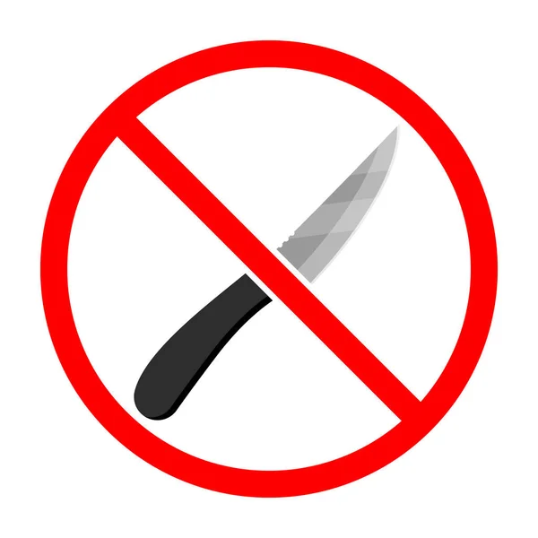 Knife Ban Sign Knife Forbidden Dangerous Weapknife Ban Sign Knife — Stockvektor