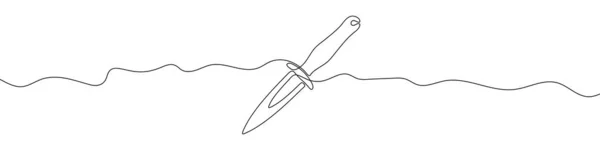 One Continuous Line Drawing Knife Knife Linear Background Vector Illustration — Stockový vektor