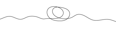 Continuous line drawing of round frame. One line icon of frame. One line drawing background. Vector illustration. 