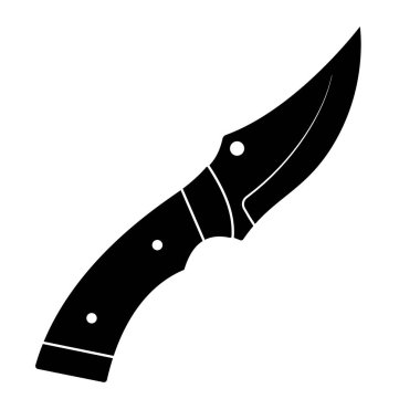 Hunting knife icon. Black knife icon isolated on white background. Vector illustration in flat design.