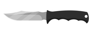 Hunting knife. Cute knife isolated on white background. Vector illustration.