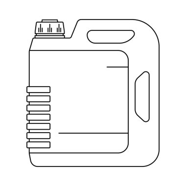 Canister icon. Fuel tank icon. Black linear canister icon. Vector illustration.