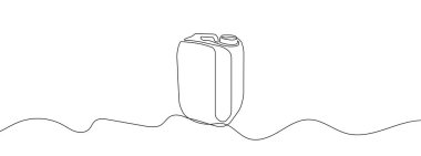 Continuous one line drawing silhouette of canister. Canister linear icon. One line drawing background. Vector illustration. Canister linear background