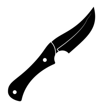 Hunting knife icon. Black knife icon isolated on white background. Vector illustration in flat design.