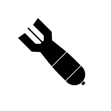 Air bomb icon. Black vector illustration. Atomic or nuclear bomb icon