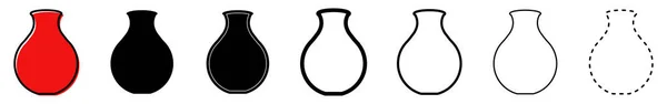 Vase Icon Vase Logo Set Different Icons Vases Vector Illustration — Stok Vektör