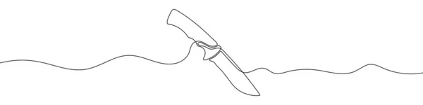 One Continuous Line Drawing Knife Knife Linear Background Vector Illustration — Stockový vektor