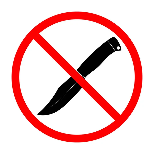 Knife Sign Knife Ban Sign Dangerous Weapon Prohibition Sign Vector — Stockvektor