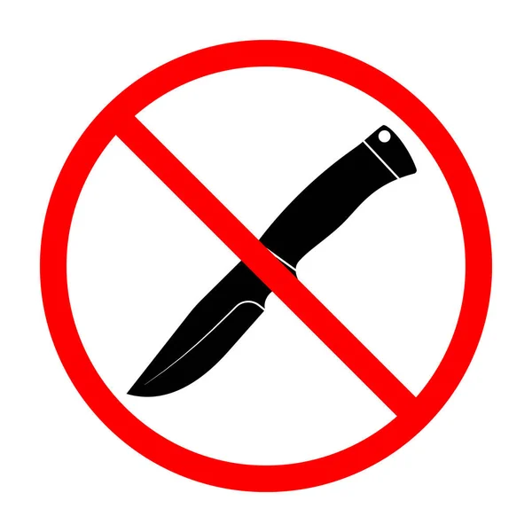 Knife Sign Knife Ban Sign Dangerous Weapon Prohibition Sign Vector — Archivo Imágenes Vectoriales