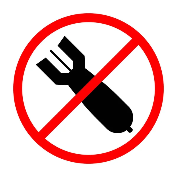 Bomb Sign Air Bomb Forbidden Prohibited Sign Air Bomb Red — Vetor de Stock