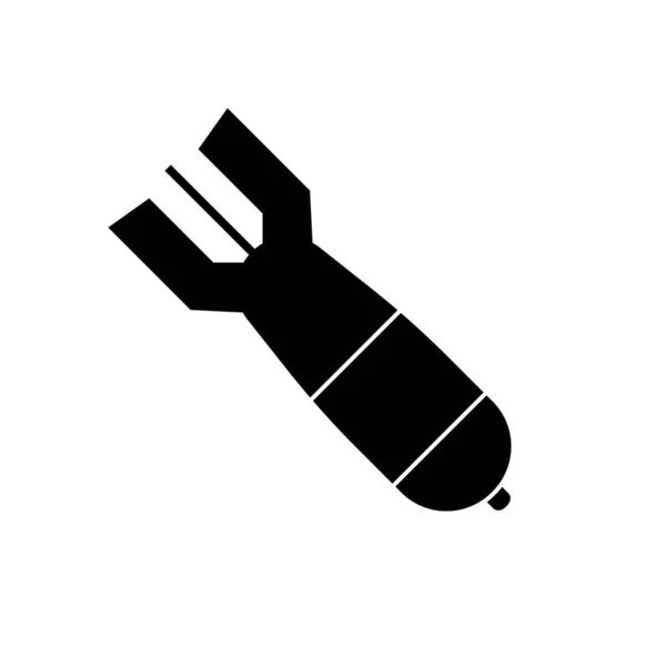 Значок Воздушной Бомбы Черный Векторный Рисунок Иконка Атомной Ядерной Бомбы — стоковый вектор