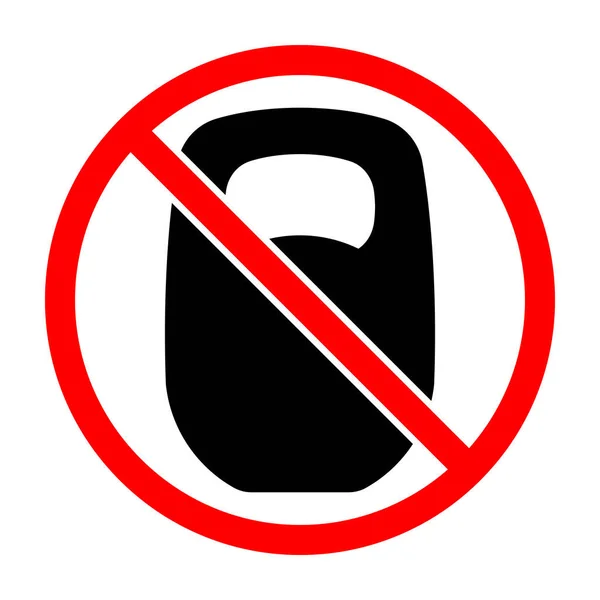 Kettlebell Ban Sign Kettlebell Forbidden Prohibited Sign Kettlebell Red Prohibition — Vetor de Stock