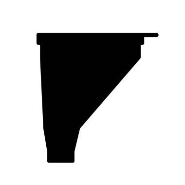 Huni simgesi. Benzin ve diğer sıvılar için huni. Araba sulama kutusu ikonu. Vektör illüstrasyonu.