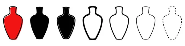 Vase Icon Vase Logo Set Different Icons Vases Vector Illustration — Stok Vektör