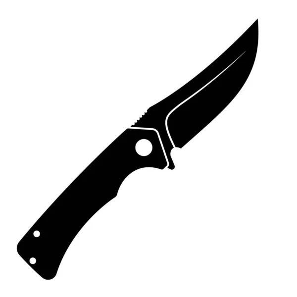 Jackknife Icon Black Folding Knife Icon Isolated White Background Vector — Stok Vektör