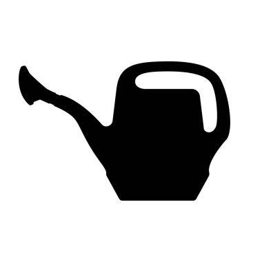 Su kutusu ikonu. Bahçe sulama tenekesinin siyah simgesi. Düz simge. Vektör illüstrasyonu.