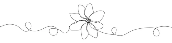 Kontinuerlig Linje Ritning Blomma Blomma Linje Ikon Linje Ritar Bakgrund — Stock vektor