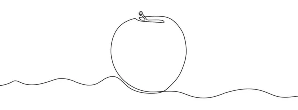 Continuous Line Drawing Apple Apple One Line Icon One Line — Stock Vector