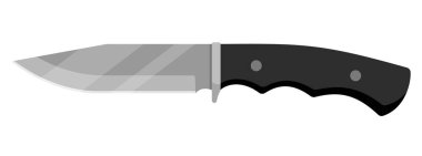 Hunting knife. Cute knife isolated on white background. Vector illustration.