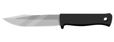 Hunting knife. Cute knife isolated on white background. Vector illustration.