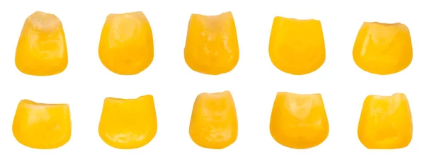 玉米颗粒在白色背景上被隔离 几个玉米粒的彩色图像 矢量网格说明 — 图库矢量图片
