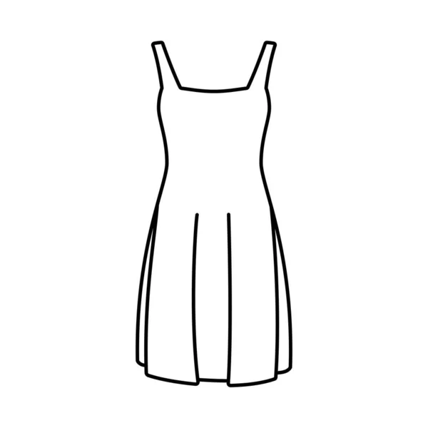 女性のドレスアイコン 黒の線形のドレスアイコン ベクトルイラスト 女性のファッションコンセプト — ストックベクタ