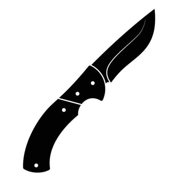 Jackknife Icon Black Folding Knife Icon Isolated White Background Vector — Stock Vector