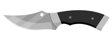 Hunting knife. Cute knife isolated on white background. Vector illustration.