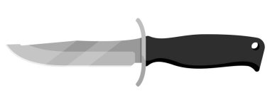 Hunting knife. Cute knife isolated on white background. Vector illustration.